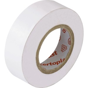 Rotolo di nastro isolante bianco OBI, larghezza 15 mm e lunghezza 10 m.