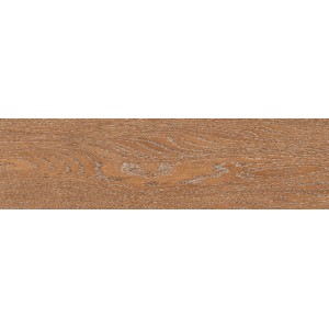 Piastrella effetto legno marrone con venature naturali per interni.
