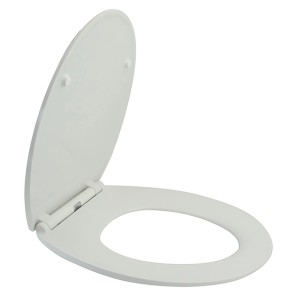 Sedile WC bianco t.b.t. della categoria Sedili WC, coperchio aperto.