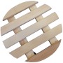 Rotelle per piante rotonde in legno di faggio, naturale e rigato, diametro 30 cm.