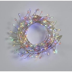 t.b.t. Catena luminosa per esterni, filo con gocce LED colorate, arrotolata.