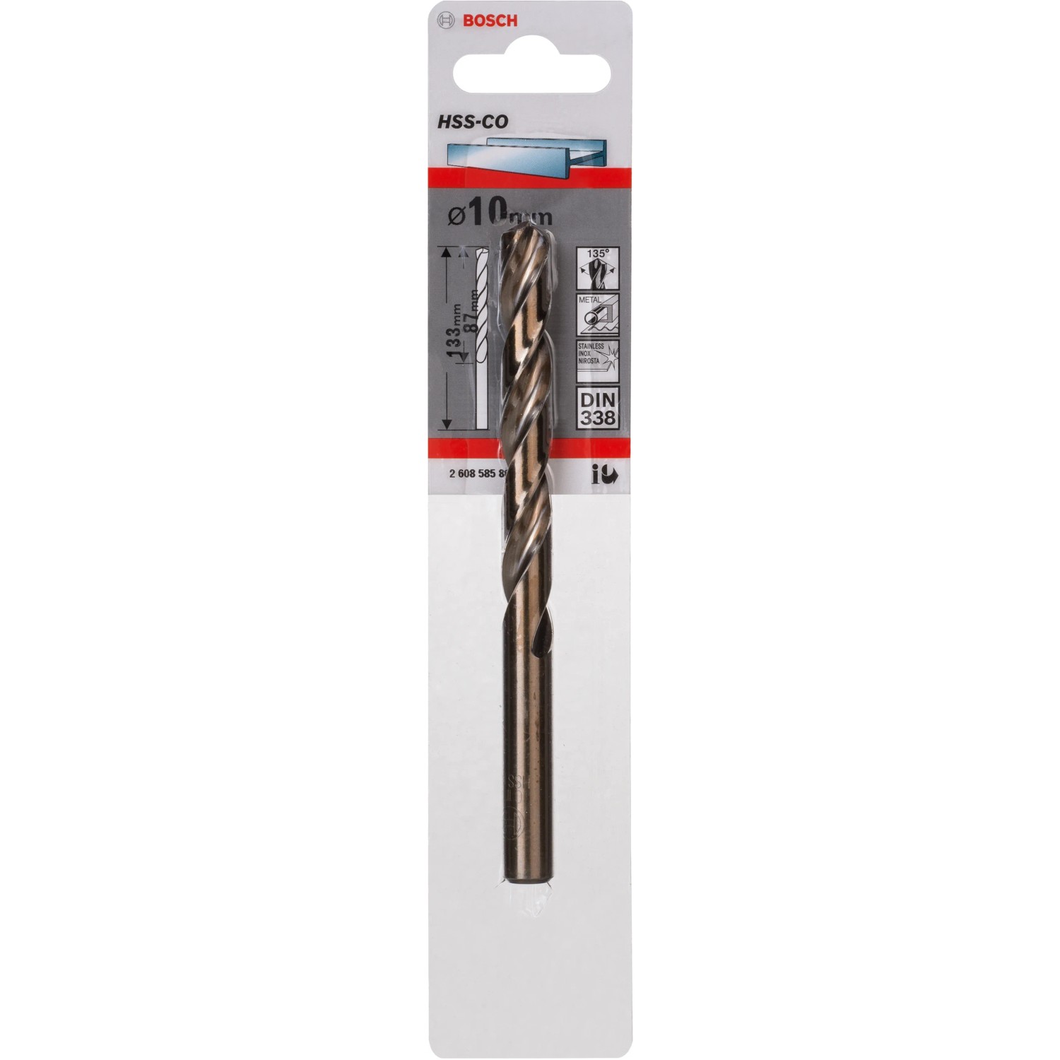 Punta da trapano per metallo Bosch Pro HSS-Co, 10 mm, per acciaio, inox e ghisa.
