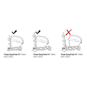 Illustrazione per il corretto montaggio del portabiciclette Thule EasyFold XT.