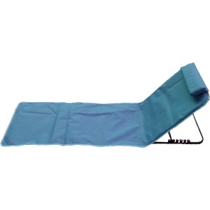 Sedia da giardino t.b.t. blu con poggiatesta e schienale regolabile.