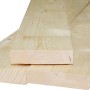 Listelli in legno grezzo, colore legno chiaro, per finiture interne e progetti fai-da-te.