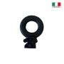 Gancio ad occhiello nero t.b.t. del set per diverse applicazioni.