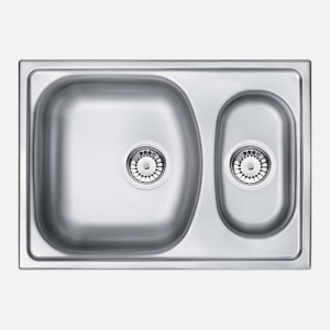 Lavello 1,5 vasche Idrostile Jobabo 440x150 mm acciaio inox