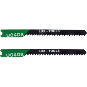 2 lame per seghetto alternativo LUX per tagli curvi con attacco a U. Adatte per legno e plastica.
