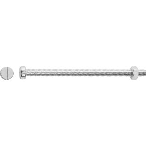 Set da 8 viti LUX M6 x 100 mm zincate con testa a taglio e dadi.