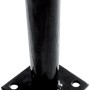 Supporto metallico nero con base quadrata e supporto cilindrico per es. griglie metalliche.