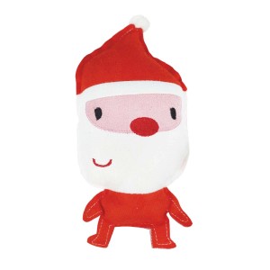 Giocattolo per cani a forma di Babbo Natale, peluche rosso.