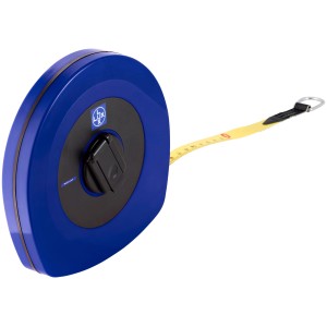 Rotella metrica lunga LUX Comfort, 20 m, custodia blu, nastro giallo. Strumento di misura per misurazioni precise.