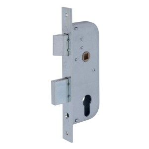 Serratura da infilare in metallo per porte interne.