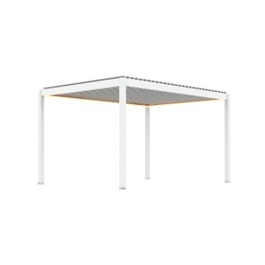 Pergola bioclimatica in alluminio Quadrifoglio 400x300x250 cm bianca