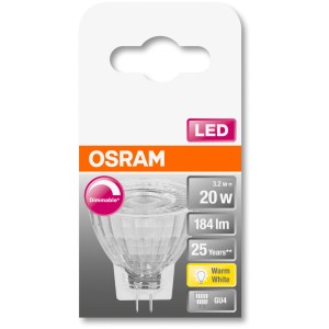 Lampadina LED Osram GU4, 3.2W, bianco caldo, 184lm, dimmerabile. Luce a risparmio energetico per interni.