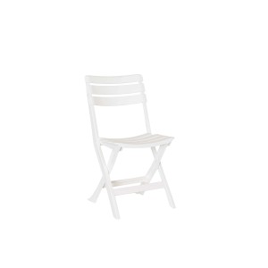 Sedia da giardino bianca, sedia pieghevole per terrazza e giardino.