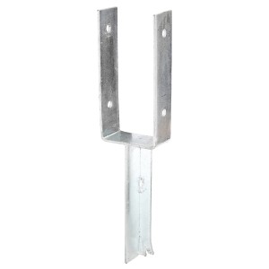 Supporto per palo in metallo da cementare, a forma di U