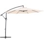 Ombrellone a braccio Alvarado beige, diametro 300 cm, con manovella e palo laterale.