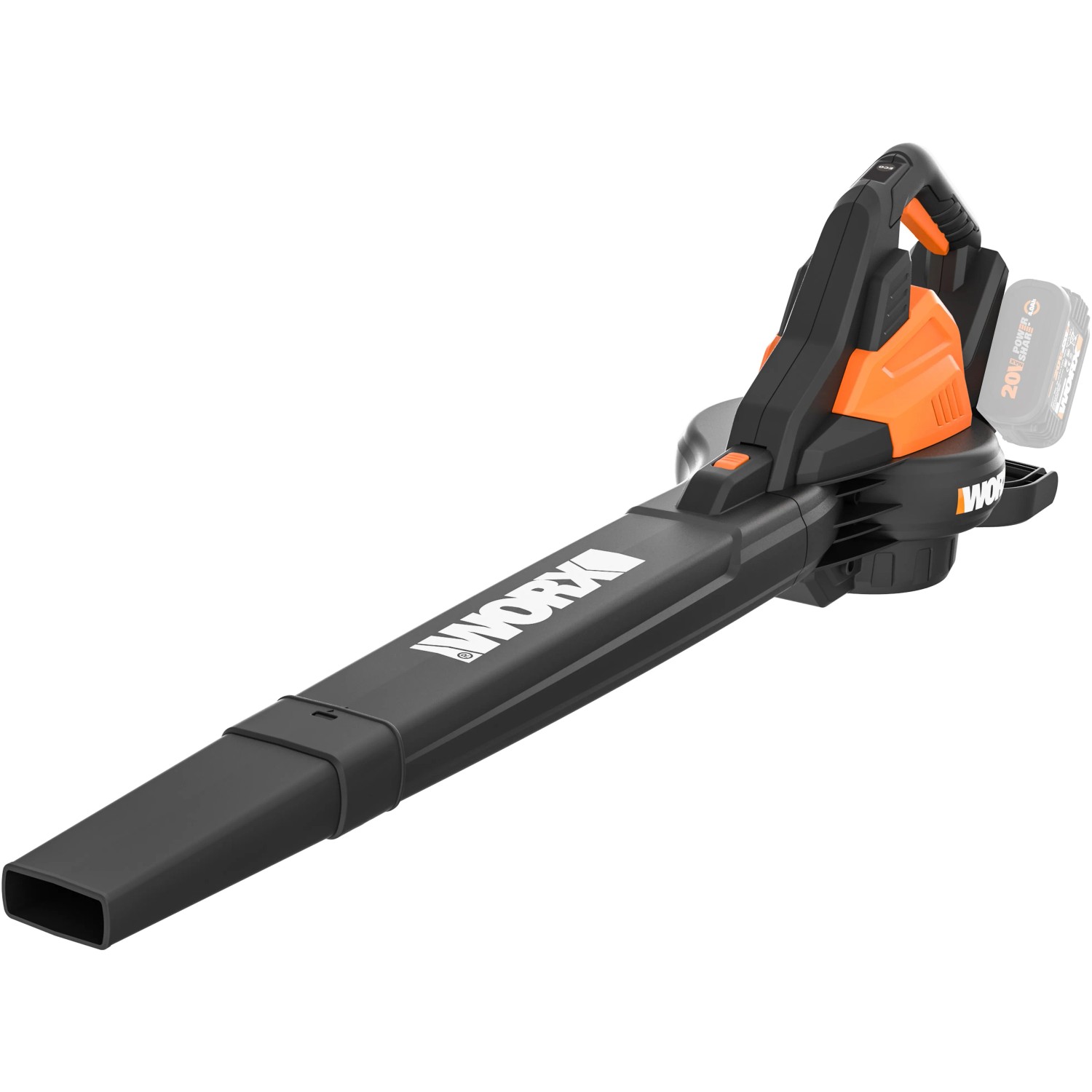 Worx WG583E.9 soffiatore/aspiratore a batteria, 2x20V, senza batteria. Soffiatore nero e arancione.