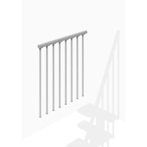 Ringhiera per scale grigia, accessori per scale e ringhiere.