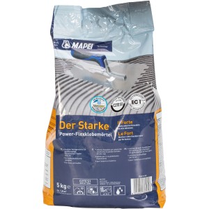 Sacco di Mapei Flexmörtel C2TE S1, 5 kg. Adesivo flessibile per piastrelle per interni ed esterni.