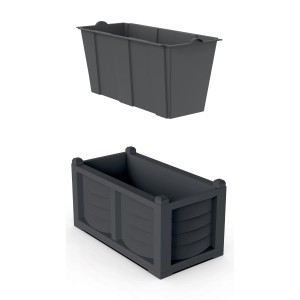 Fioriere da esterno t.b.t. grigie, vari design.