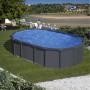 Piscina fuori terra ovale in acciaio antracite Gre 610x375 H 132 cm