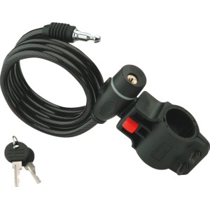 Burg Wächter Spiral-Seilschloss 1260, lucchetto per bici nero con supporto e chiavi.