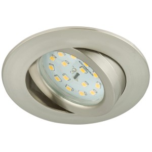 Faretto da incasso a LED dimmerabile e orientabile Briloner (set da 1) in nichel opaco.