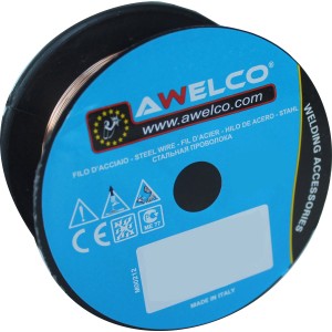 Bobina di filo per saldatura, accessori per saldatrici, marca AWELCO.