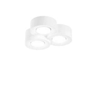 Plafoniera Athen rotonda tripla in gesso verniciabile 26x24,5 cm