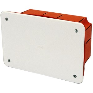 t.b.t. Scatola da parete a montaggio superficiale con coperchio bianco.