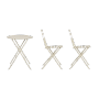 Set bistro AUSTIN beige: tavolo pieghevole e due sedie in acciaio per terrazza e giardino.