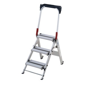 t.b.t. Scala domestica a 3 gradini, color argento.