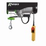 Verricello elettrico Ribimex con gancio e comando giallo. Ideale per officina e garage.