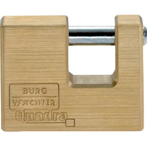 Lucchetto Burg Wächter Quadra: robusto lucchetto in ottone con arco in acciaio per alta sicurezza.