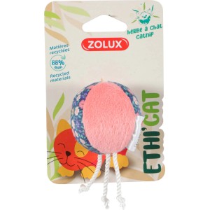 Zolux palla gioco per gatti con erba gatta, rosa/blu, per gioco e divertimento.