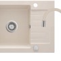 Lavello con rubinetto 1 vasca con gocciolatoio Idrostile Martí 440x164 mm Beige