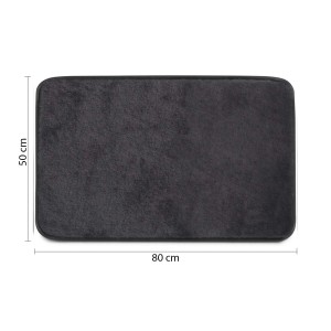 Tappeto da bagno t.b.t. rettangolare antracite (80x50 cm).