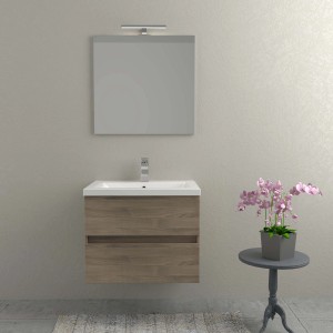 Set di mobili da bagno moderni con mobile lavabo, specchio e rubinetto. Ideale per il tuo bagno.