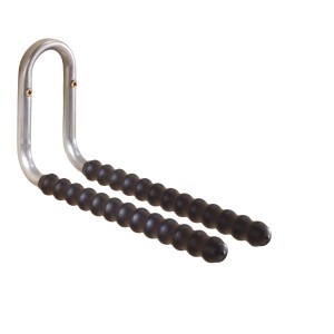 Gancio a muro in metallo con rivestimento in gomma per utensili e attrezzi da giardino.