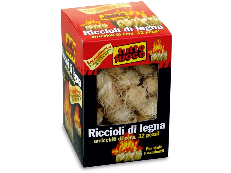 Accendifuoco ecologico per camino e stufa, Riccioli accendi fuoco di 10  kg.