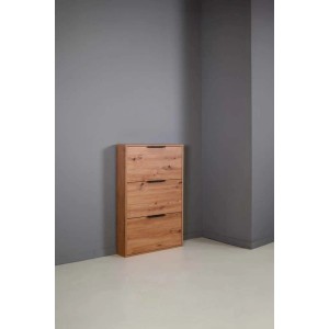Scarpiera 3 ribalte 106x65x15 cm quercia