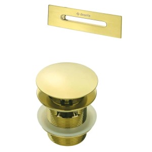 Kit per vasca piletta e tappo troppopieno vasca oro spazzolato