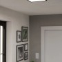 Plafoniera LED quadrata Eglo Rovito, 29x29 cm, con cornice nera. Illuminazione moderna a soffitto.