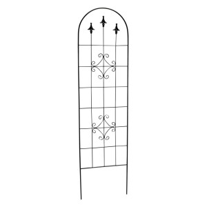 Tutore per piante rampicanti ad arco grigio scuro, alto 180 cm, in acciaio verniciato a polvere.