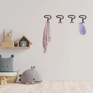 Appendiabiti in zama 9,6x13,4 cm nero verniciato