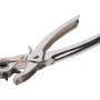 Pinza fustellatrice a revolver cromata per forare pelle e tessuti.