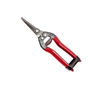 Cesoie da giardino t.b.t. con manici rossi per tagli precisi.