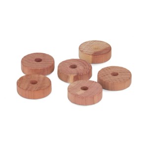Set 6 anelli antitarme per grucce Compactor in cedro rosso naturale